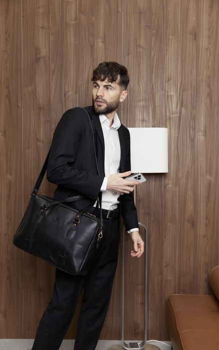 Шкіряна сумка Mastak "ДЕНВЕР" у лімітованому чорному кольорі