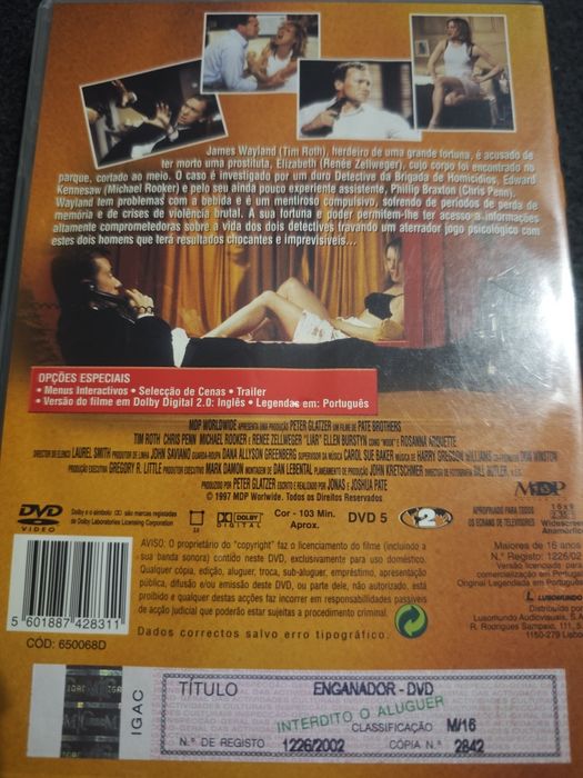 Dvd O Enganador - thriller - Tim Roth/ Chris Penn