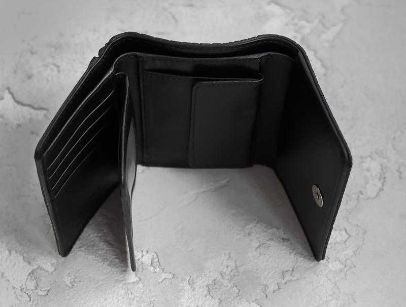 Кошелек портмоне женский из натуральной кожи крокодила черный