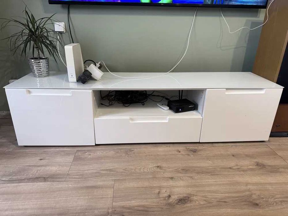 Szafka RTV biały POŁYSK! jak nowa