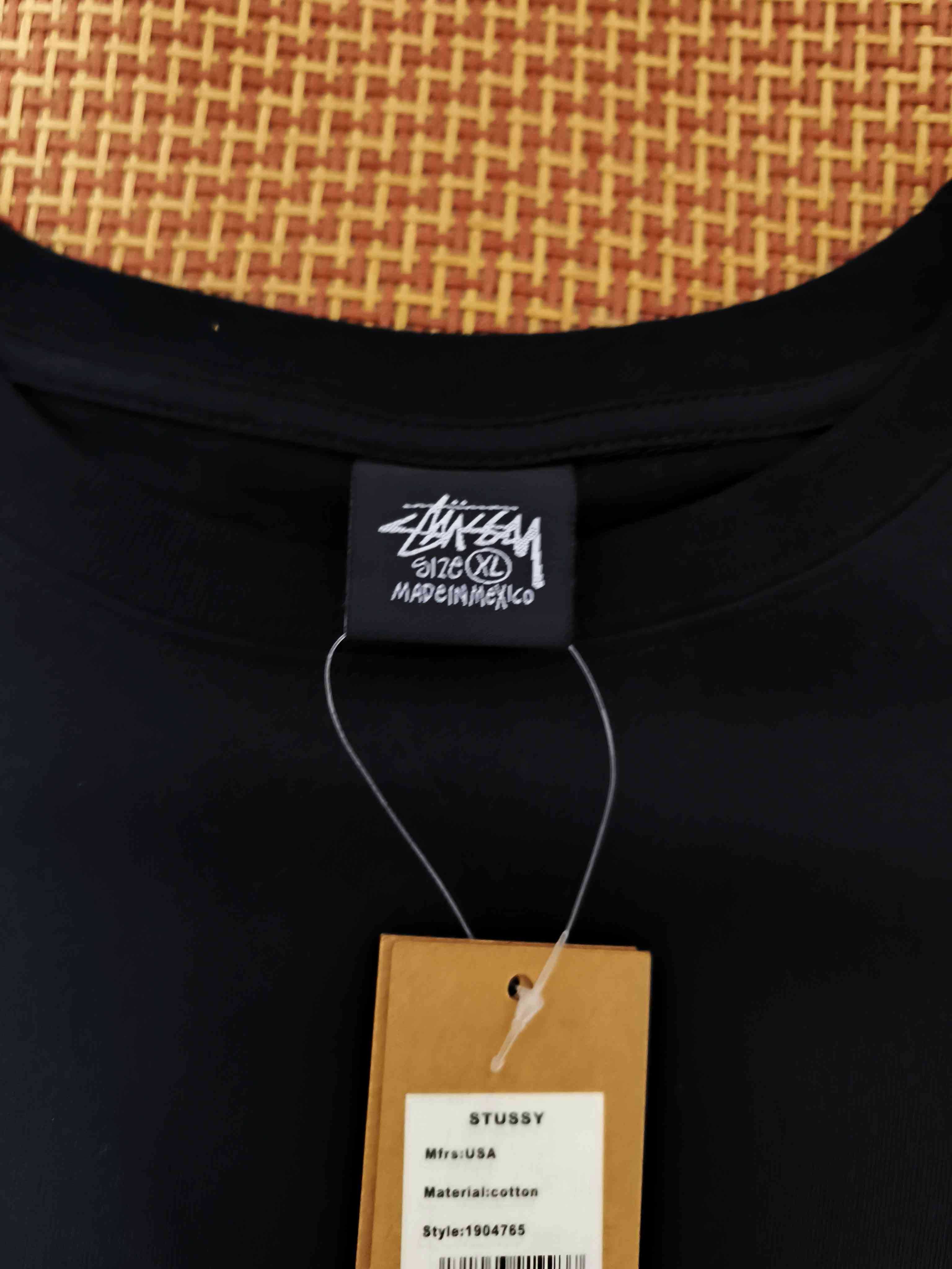 Stussy Męska Czarna Koszulka z Nadrukiem Rozmiar XL