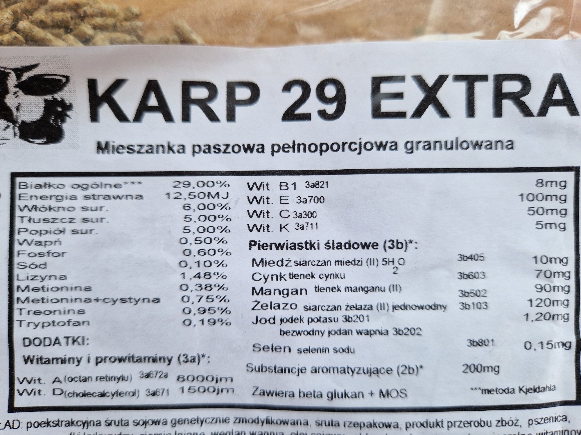 Karma dla Ryb Pasza dla karpii 25 kg 25 - 29 % białka Tanio