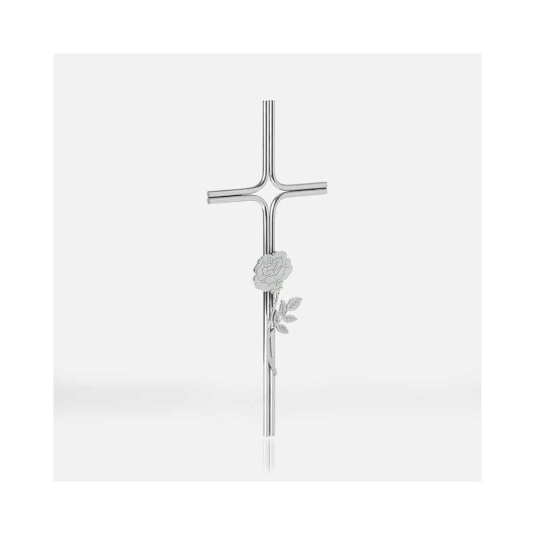 Krzyż ze stali nierdzewnej cmentarny, nagrobny leżący K10