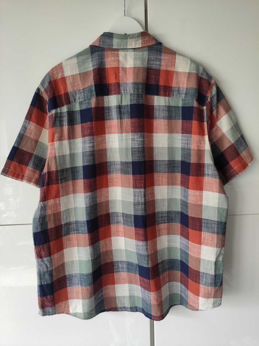 Koszula męska w kratę z krótkim rękawem 100% bawełna rozmiar XL/2XL