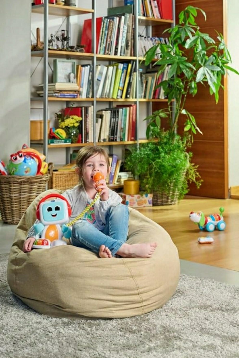 Edukacyjny Robot Happy Music Robit Sing Along, robot z mikrofonem