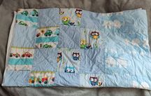 Patchwork kołderka do przedszkola/żłobka niebieska