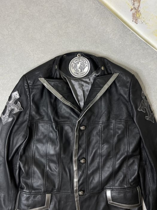 Кожаный мужской длинный плащ New Rock  Розмір: M - L