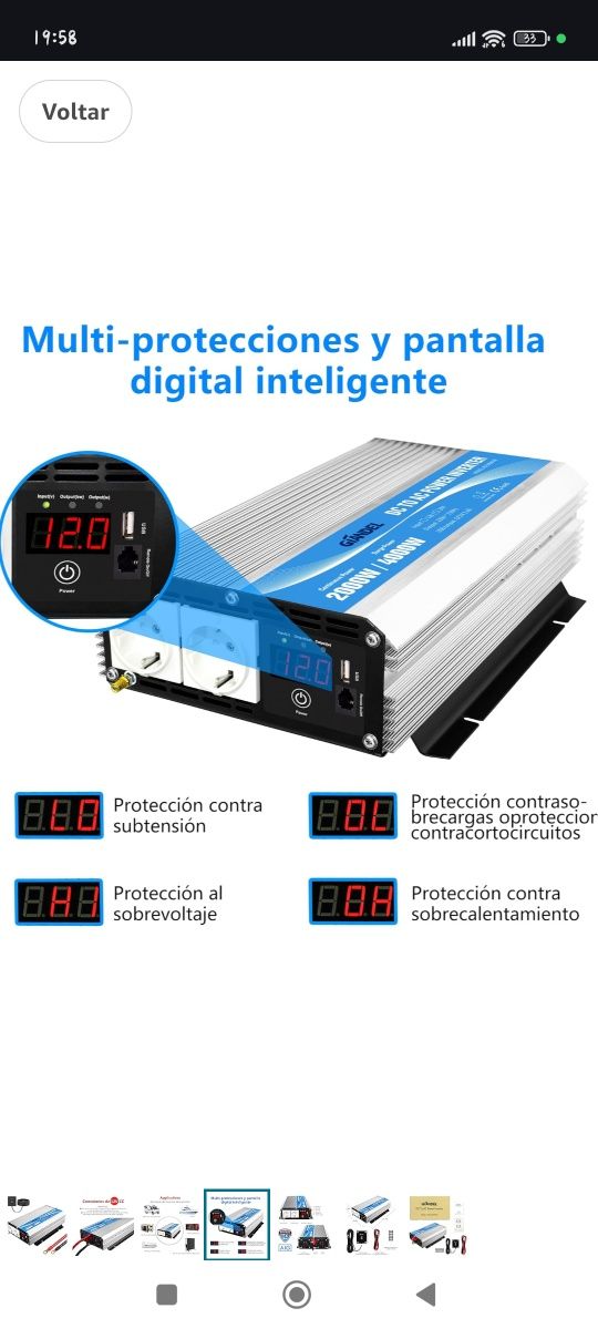 Inversor de corrente 2000 W