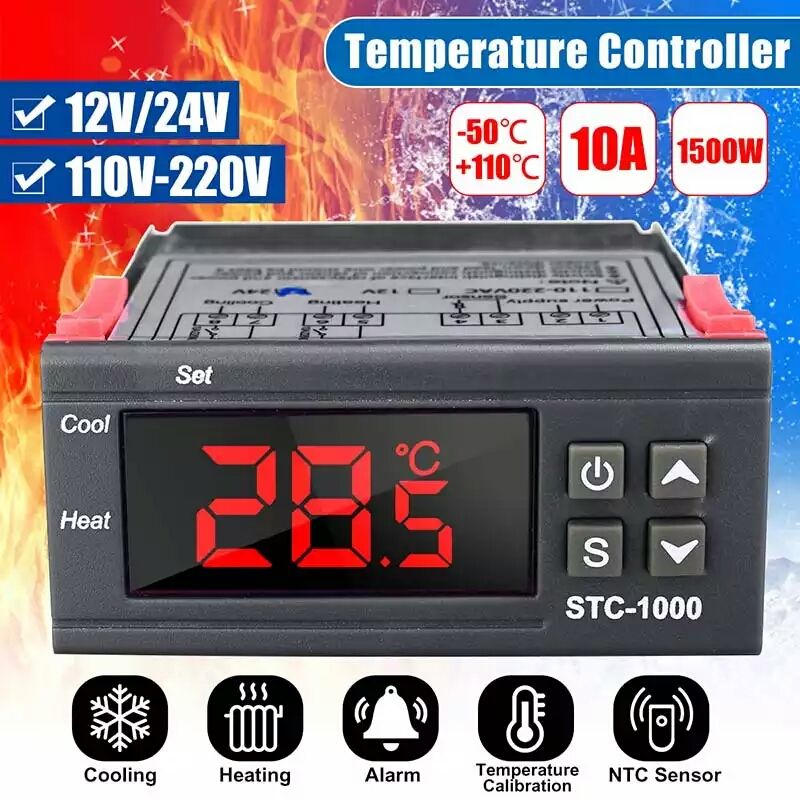 контроллер температуры для инкубатора терморегулятор, STC-1000 220V