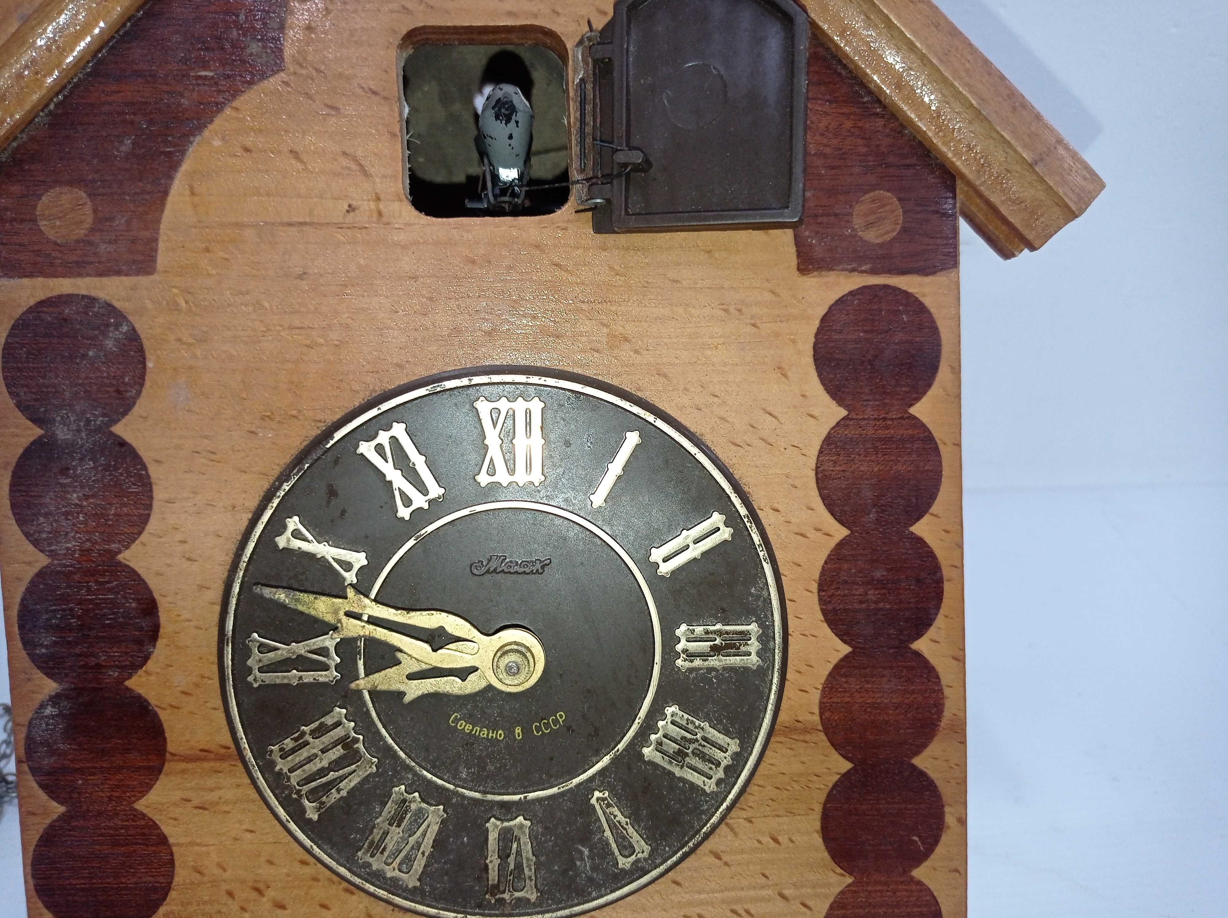 Stary zegar wiszący z kukułką - Majak - CCCP.
