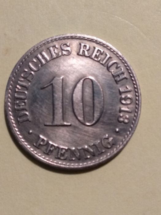 Moedas 10 Pfennig 1900, 1907, 1920, 1921 e 1922 Alemanha