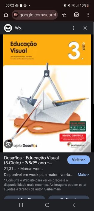 Manual livro de Educação Visual E.V 3 ciclo projeto desafios