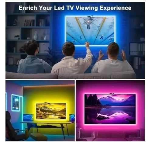 system AMBILIGHT TAŚMA LED Podświetlająca rgb 5m do TV 40-85'' kamera