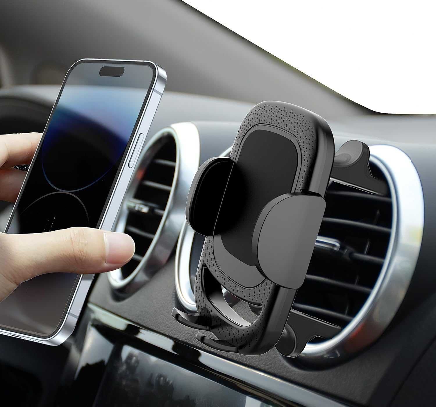Uchwyt do telefonu samochodowy otwory nawiewu okrągłe i prostokątne