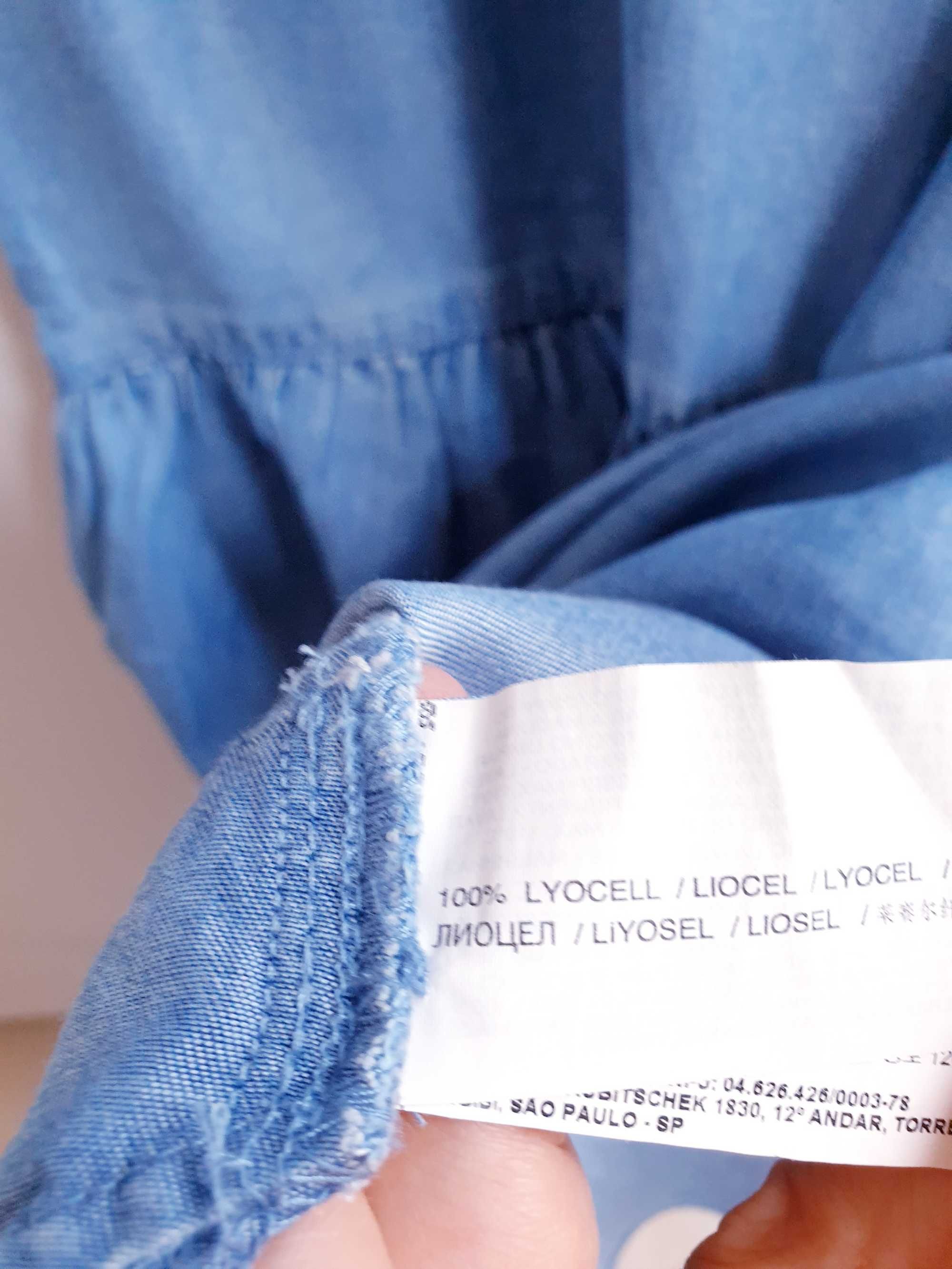 Niebieska dżinsowa jeansowa sukienka 100% lyocell S 36 Mango