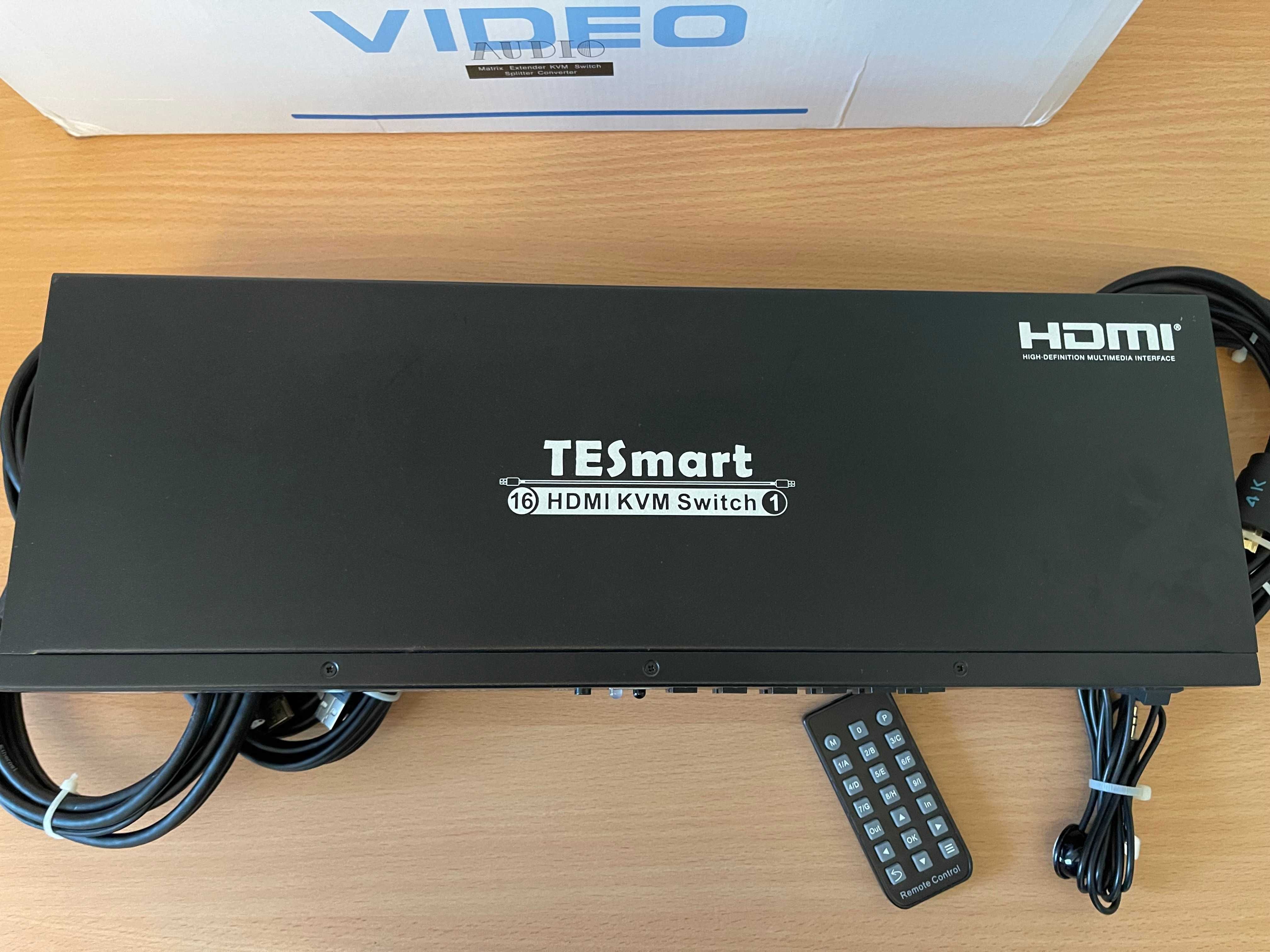 KVM перемикач TESmart 16x1 HDMI KVM Switch 4k 60Hz