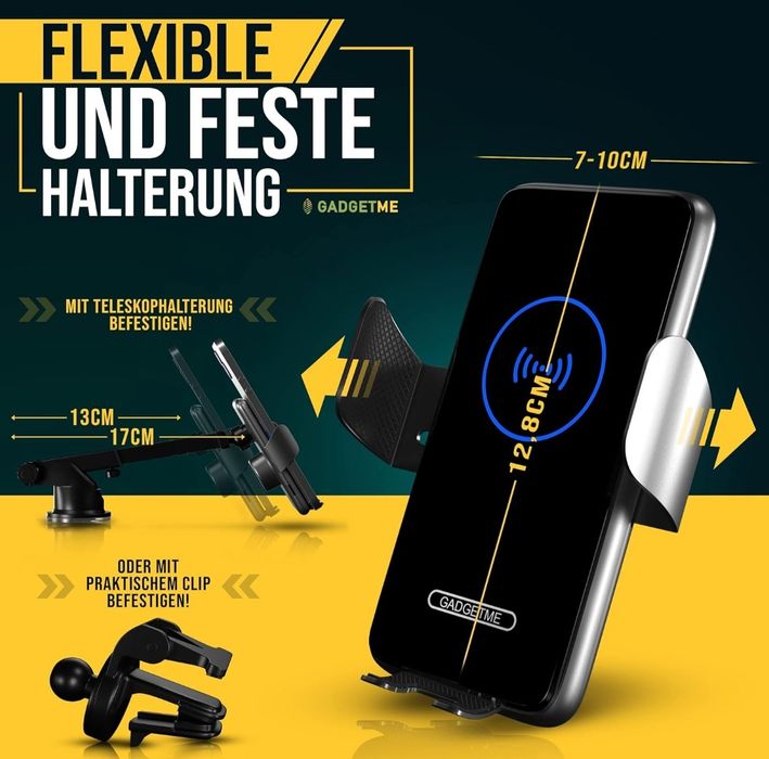 Gadgetme 15W Uchwyt samochodowy na telefon komórkowy z ładowarką