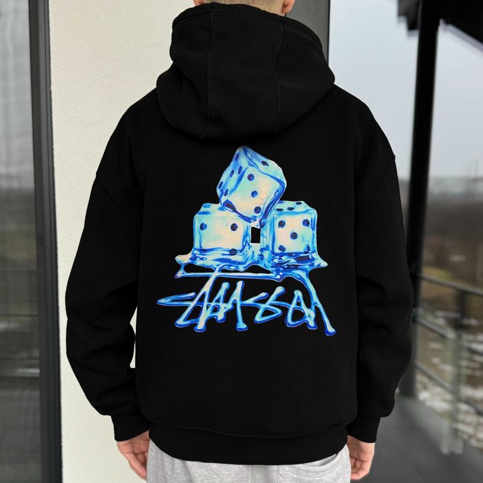 Кофта Stussy — Биг Лого Принт — Fuzzy Ice — XS S M L XL — Худи Стусси