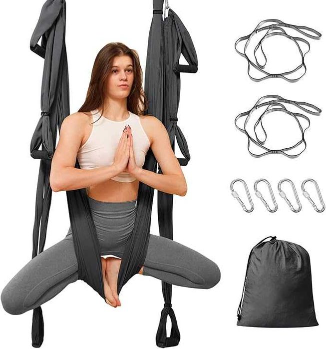 Leogreen Zestaw do jogi powietrznej, hamak do jogi,