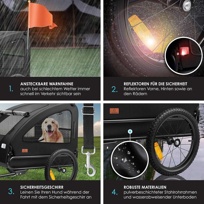 Kesser Przyczepka rowerowa dla psa kota 2W1 do roweru 45KG czarna