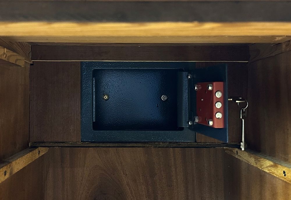 SEJF BIURKO z sejfem antyk UNIKAT rzeźbione anioły dwustronne GABINET.