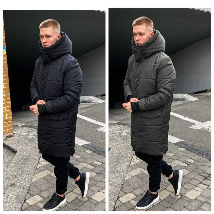 Мужская зимняя длинная парка ASOS long хаки, чоловіча зимова куртка