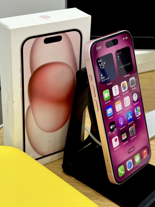 iPhone 15 128GB Pink (АКБ 100%, Гарантія Apple до 02.2026)