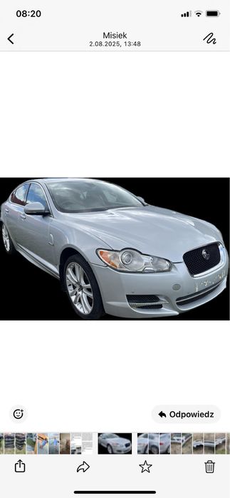 Jaguar XF XFS X250 Lusterko Prawe Zewnętrzne Składane Srebrne