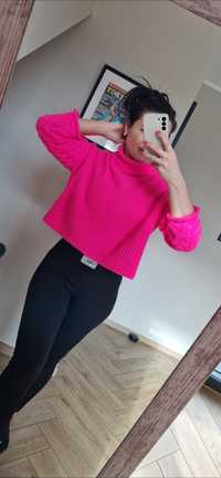 Neonowy sweterek różowe r. S M