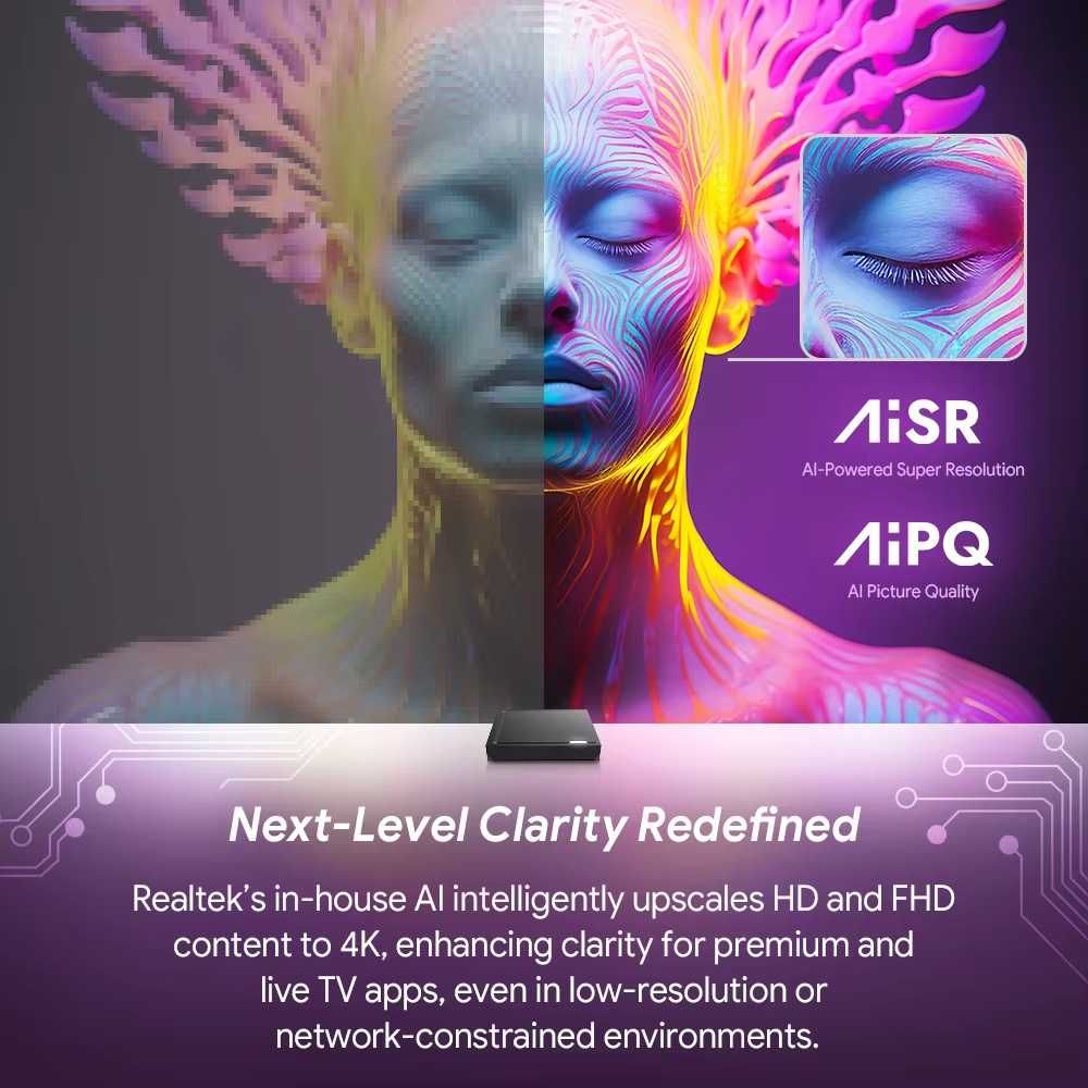TV Box RT-X2 4/64Gb Realtek RTD1325 AndroidTV 14 4K AiPQ AiSR QMS-VRR