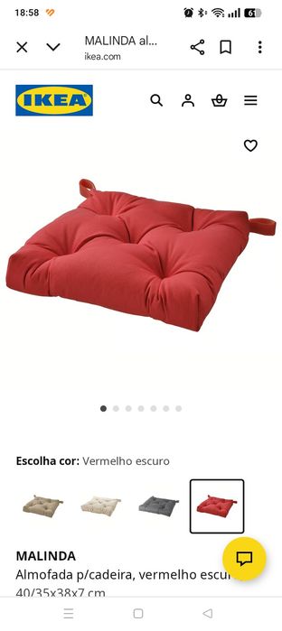 4 almofadas vermelha Ikea