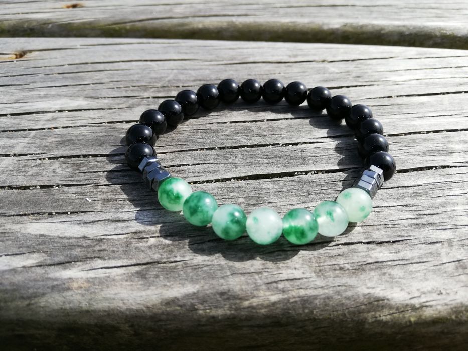 Pulseira Masculina com Pedras Turmalina