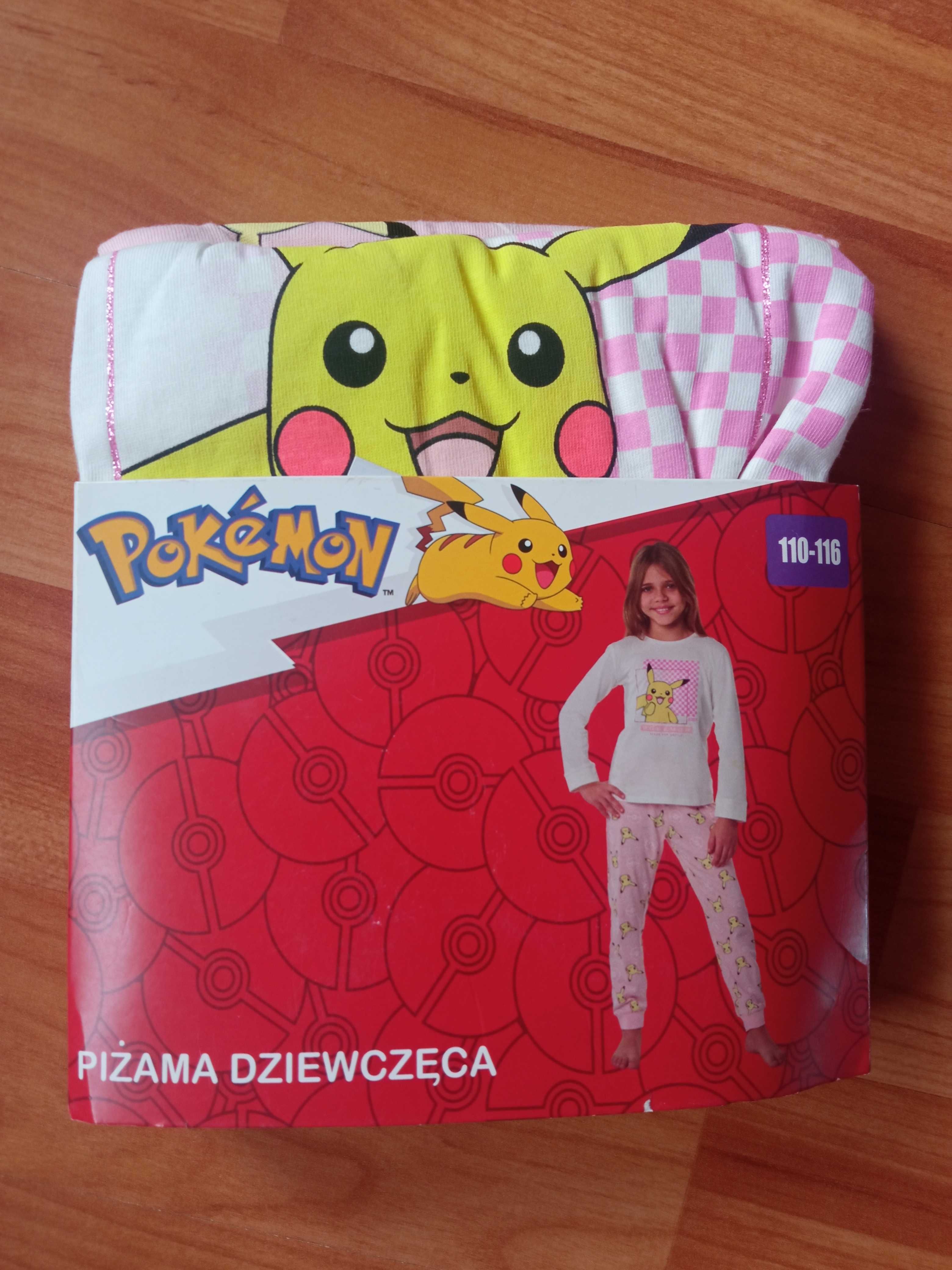 Piżama wiosna jesień długi rękaw Pokemon r. 110/116 Nowa dwuczęściowa