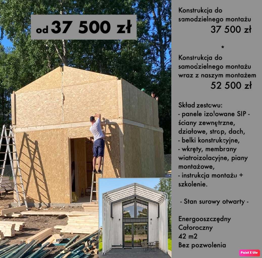 Najlepszy dom energooszczędny 35m2 całoroczny bez pozwolenia MTB ONE