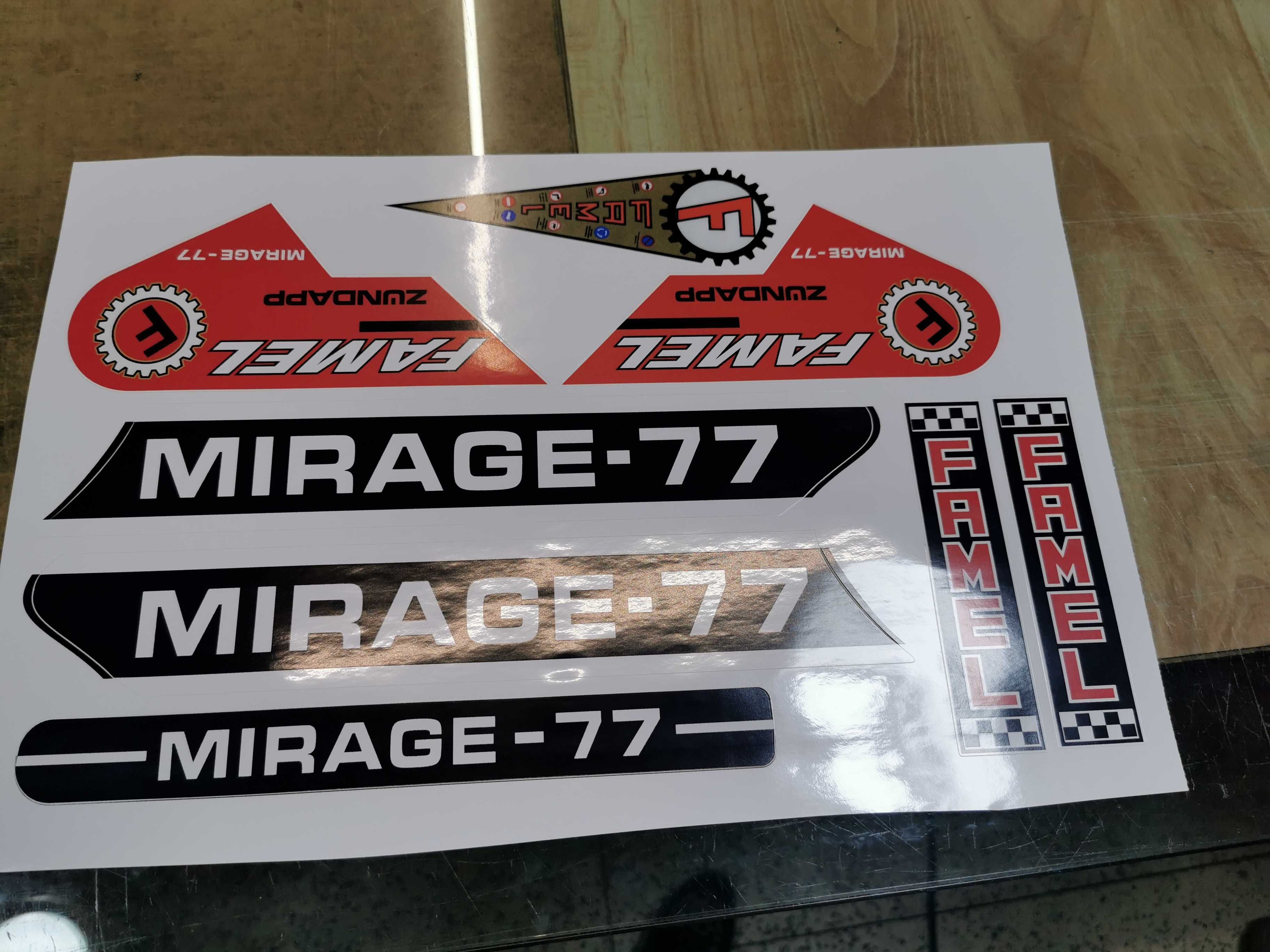 famel mirage zundapp autocolantes