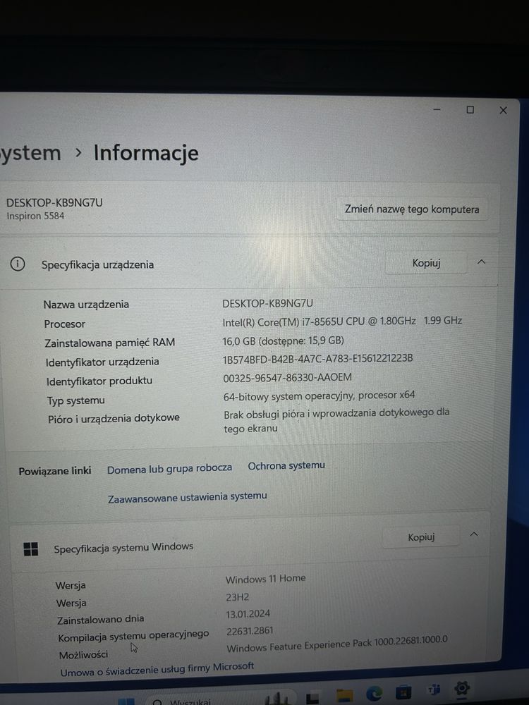 Dell inspirion P85F001