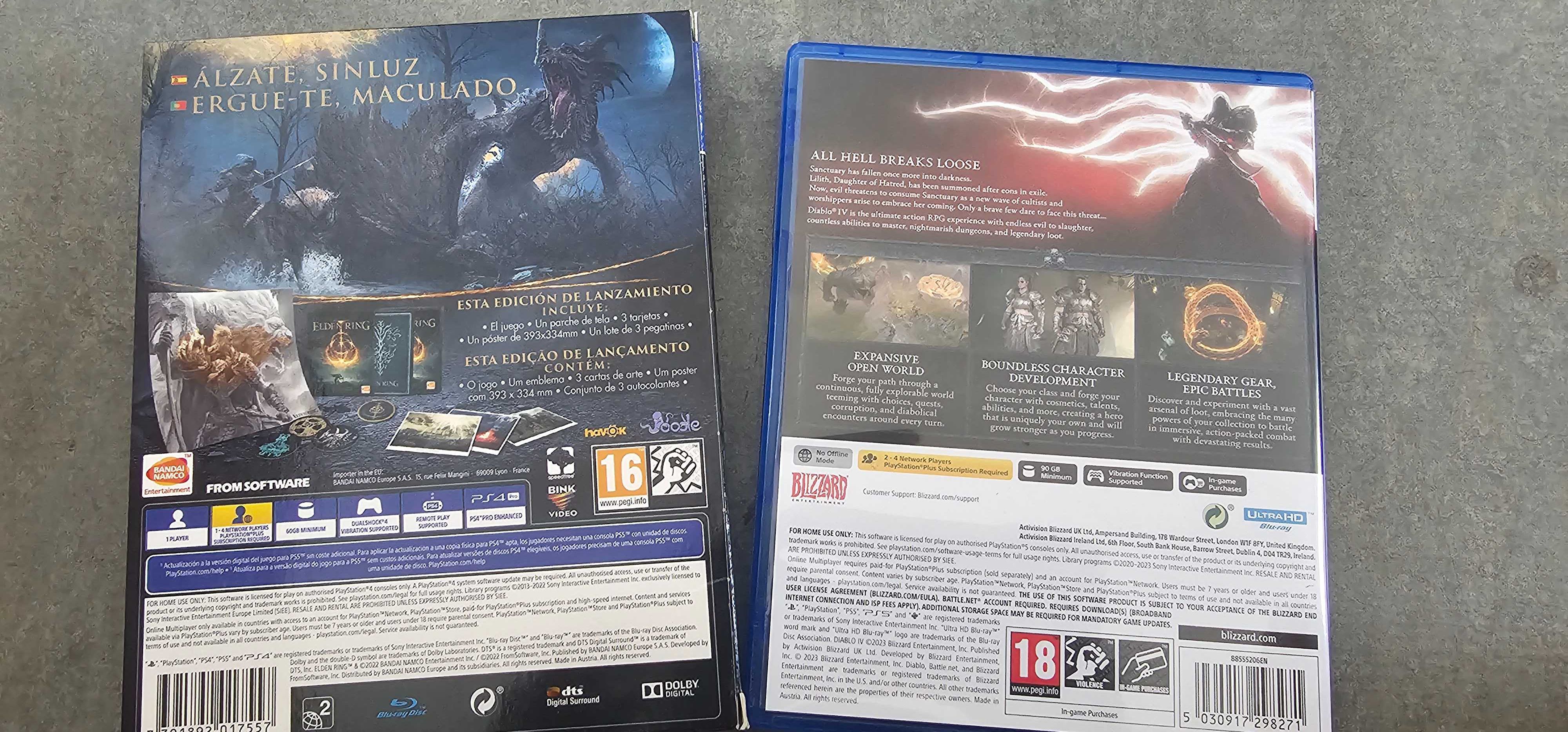 Vendo jogo Elden Ring e Diablo 4