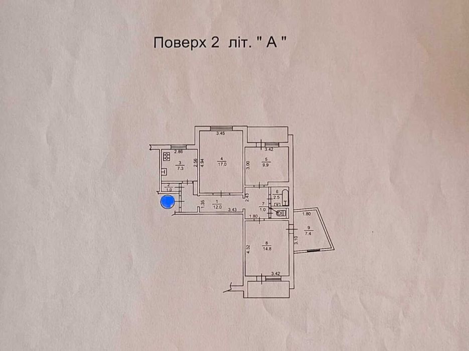 Продаж 3-кімнатної квартири,  вул. Каштанова, 8а