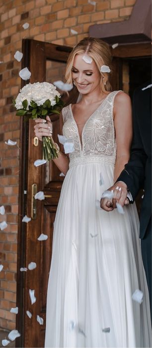 Suknia ślubna rozmiar S wzrost 172 obcas 5 cm stan idealny