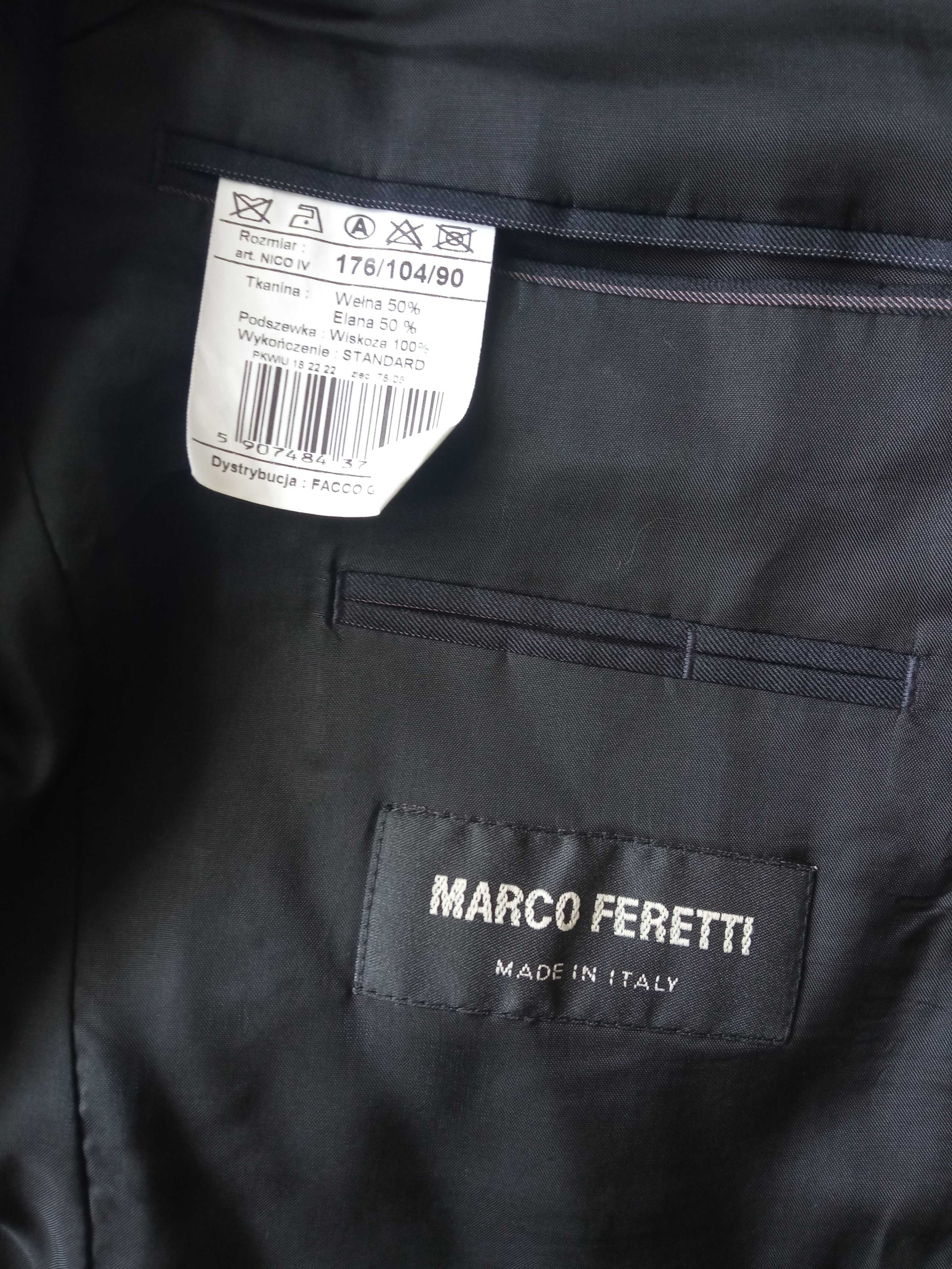 Marco Feretti włoski garnitur czarny r 176/104/90
