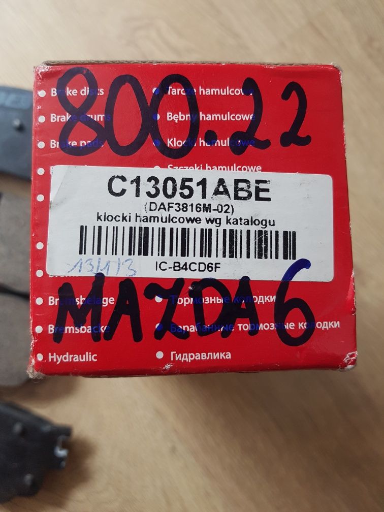 ABE C13051ABE Klocki hamulcowe przód komplet 4szt. nowe MAZDA 6