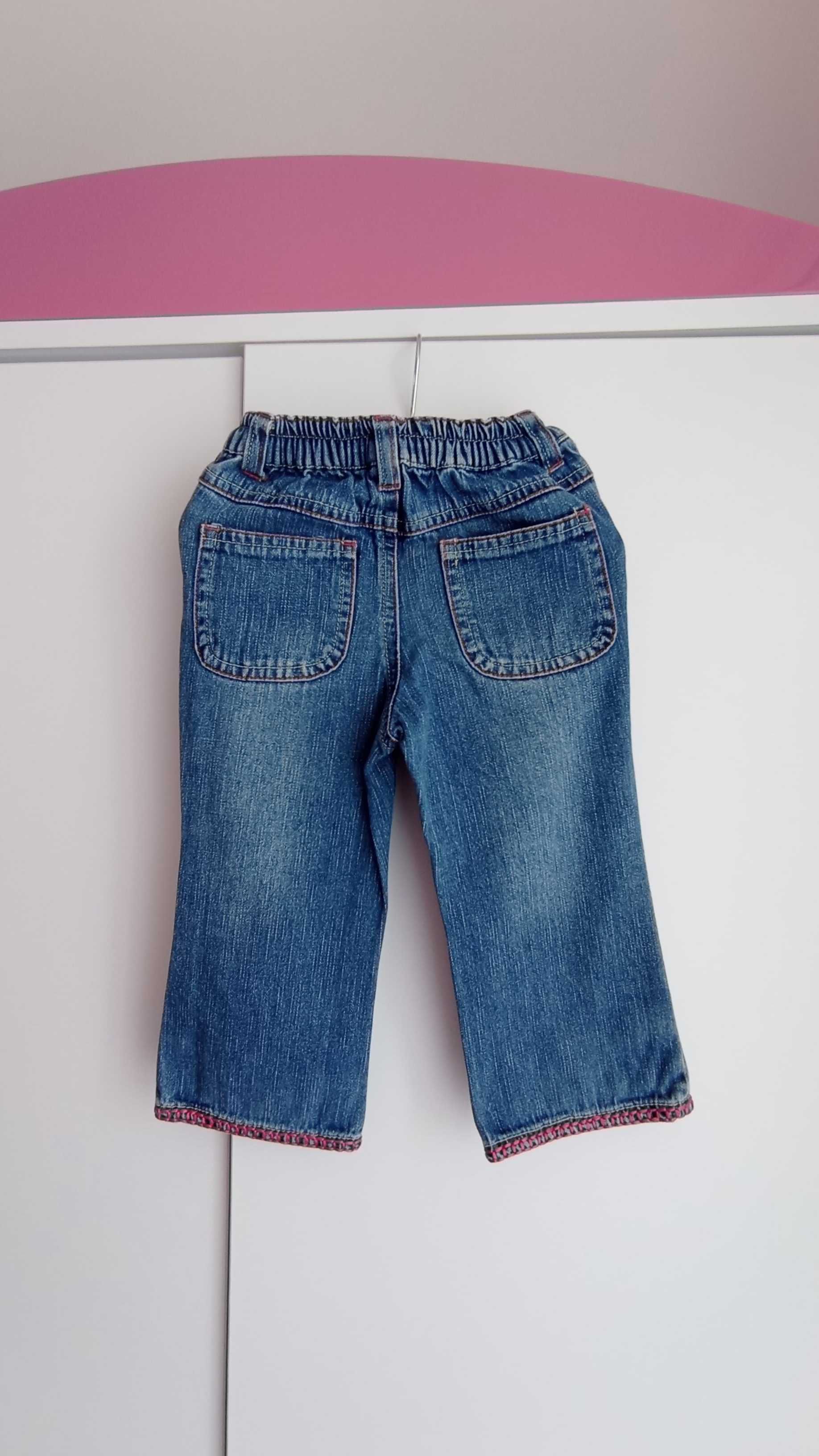 Spodnie jeansy haft 6-12m