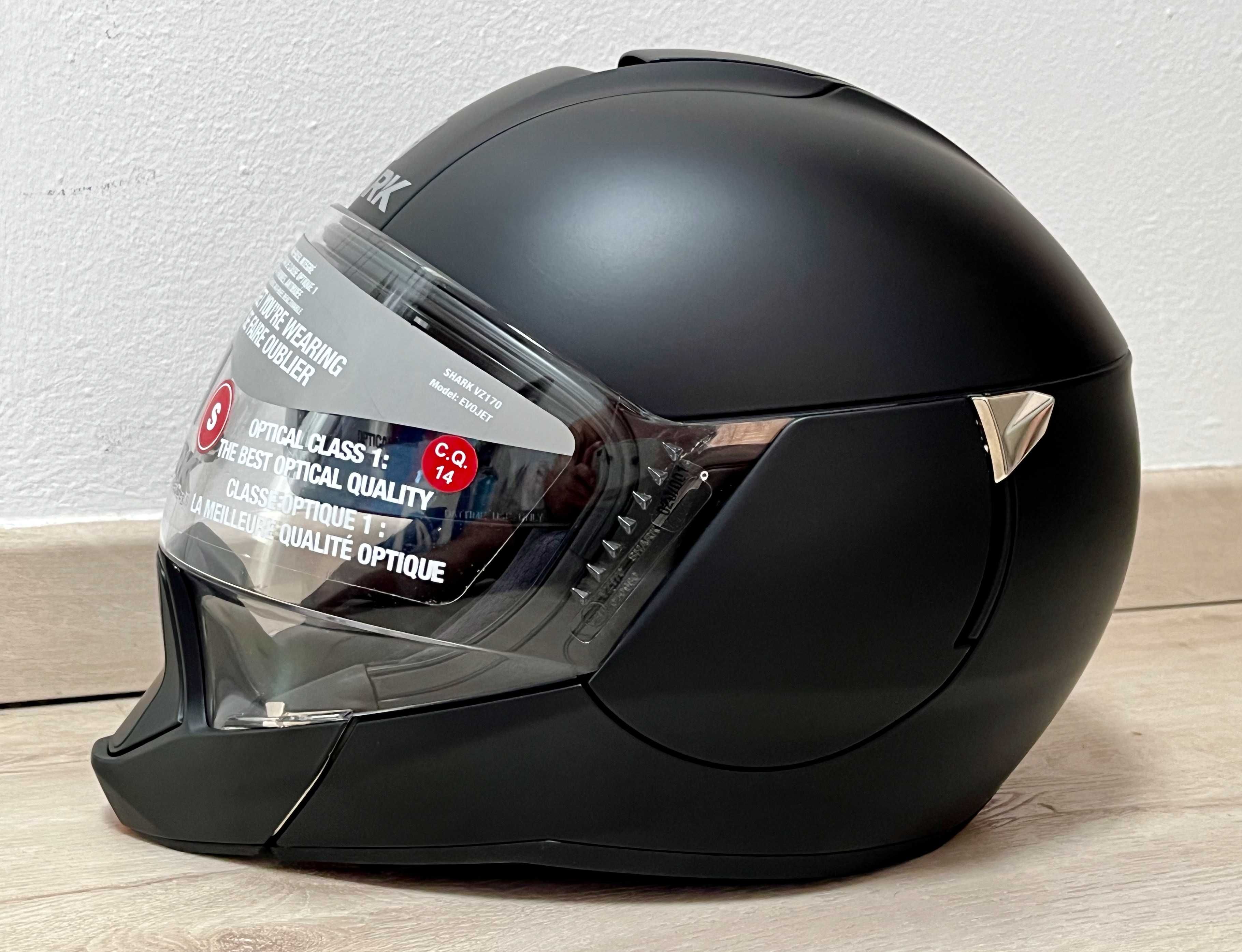Capacete Modular/Jet NOVO Shark Evojet Matt Black,37% Desconto. Tam S