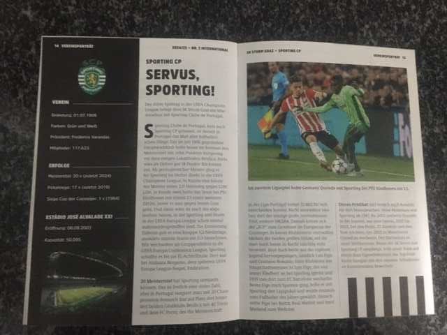 Liga dos Campeões- Sturm Graz vs Sporting -Programa Oficial -2024/2025