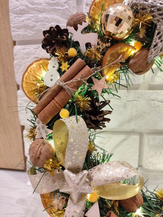 Wianek świąteczny z lampkami średnica 35cm