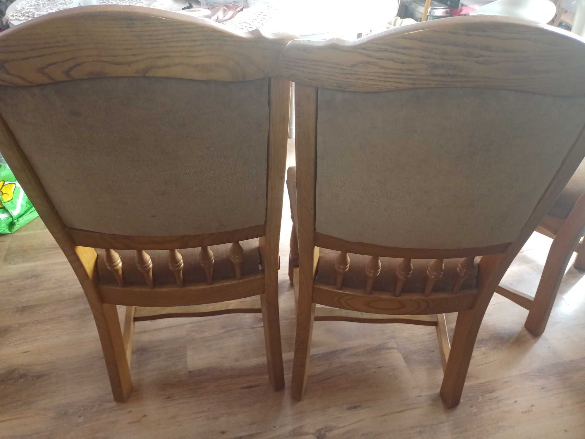 Krzesła dębowe 3 sztuki bardzo solidne