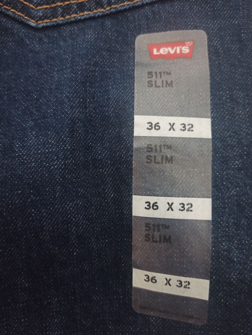 Spodnie jeansy Levi's 511 wersja SLIM PAS 90 cm W36  L32