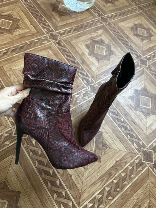 Ботильоны змеиный принт ботильйони зміїний принт червоні 36 37