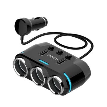 Rozdzielacz gniazda zapalniczki B39 Typ C - 3 gniazda+2xUSB-2,1A 100W