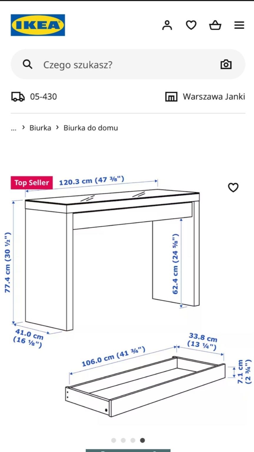 Toaletka malm 120x40cm